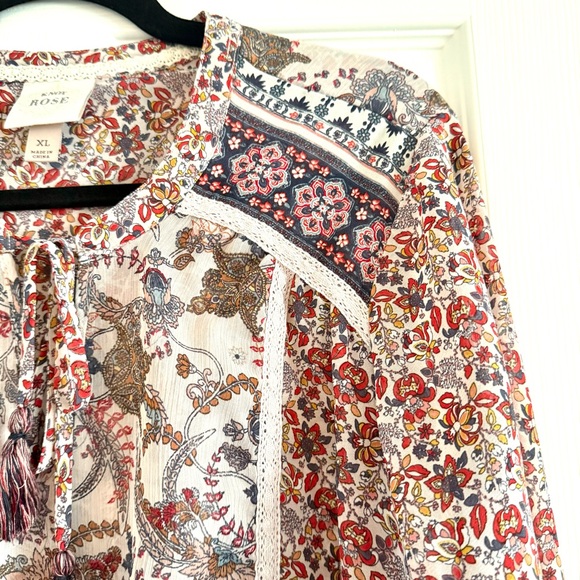 Knox Rose Boho Style Peasant Blouse - Picture 7 of 10